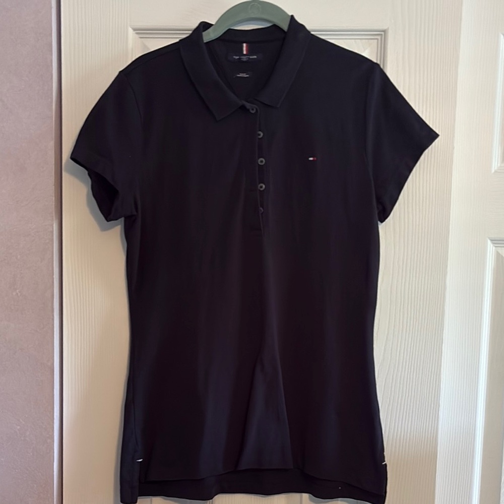 Tommy Hilfiger Navy Fitted Button Down Polo Shirt